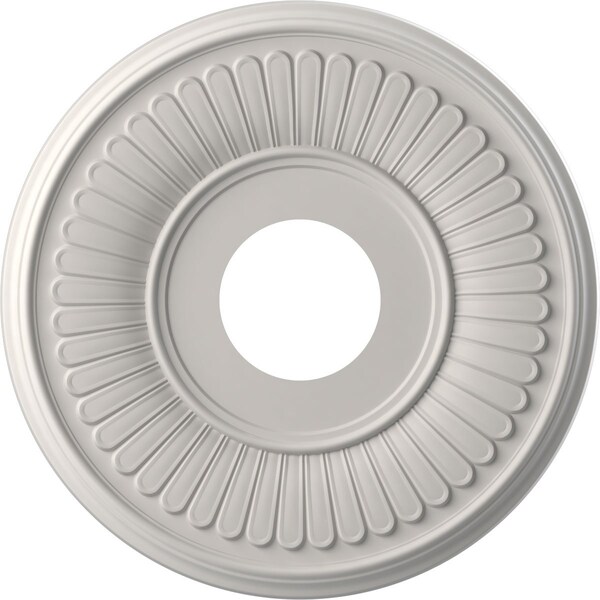 Ekena Millwork Berkshire PVC Medallion (Canopies up to 5 3/4"), 13"OD x 3 1/2"ID x 3/4"P, Satin Blossom White CMP13BEGBW - main